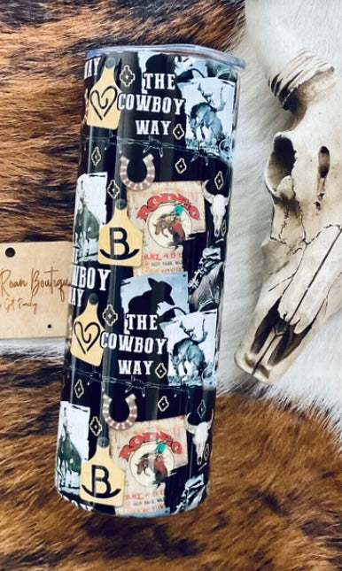 The cowboy way skinny tumbler