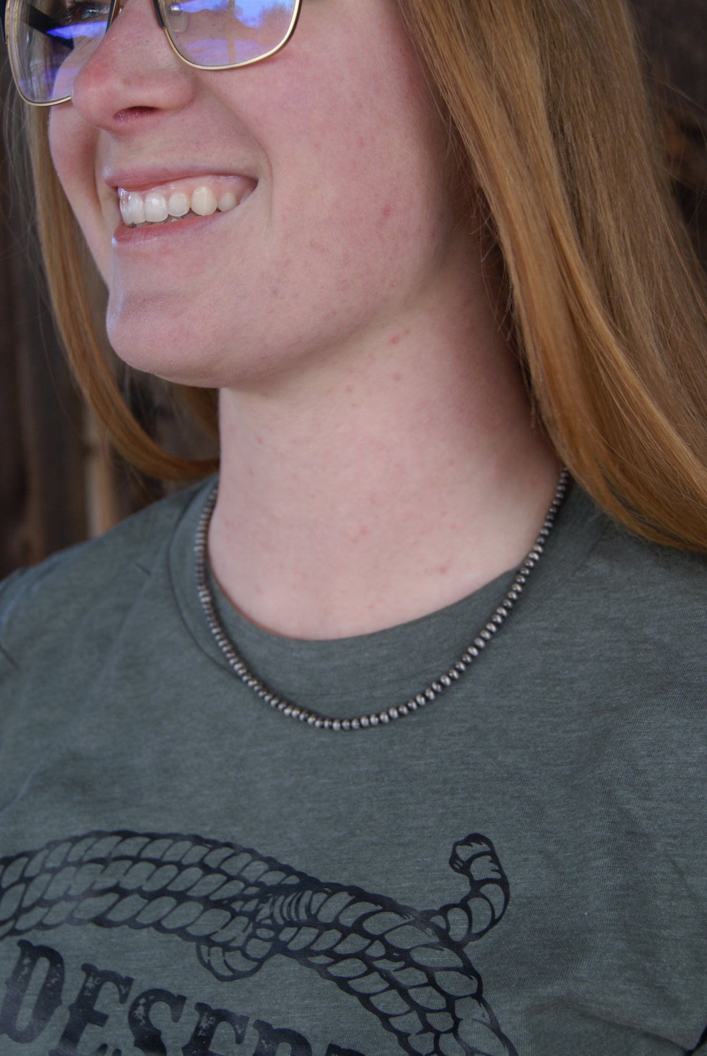 Faux Silver Navajo Pearls