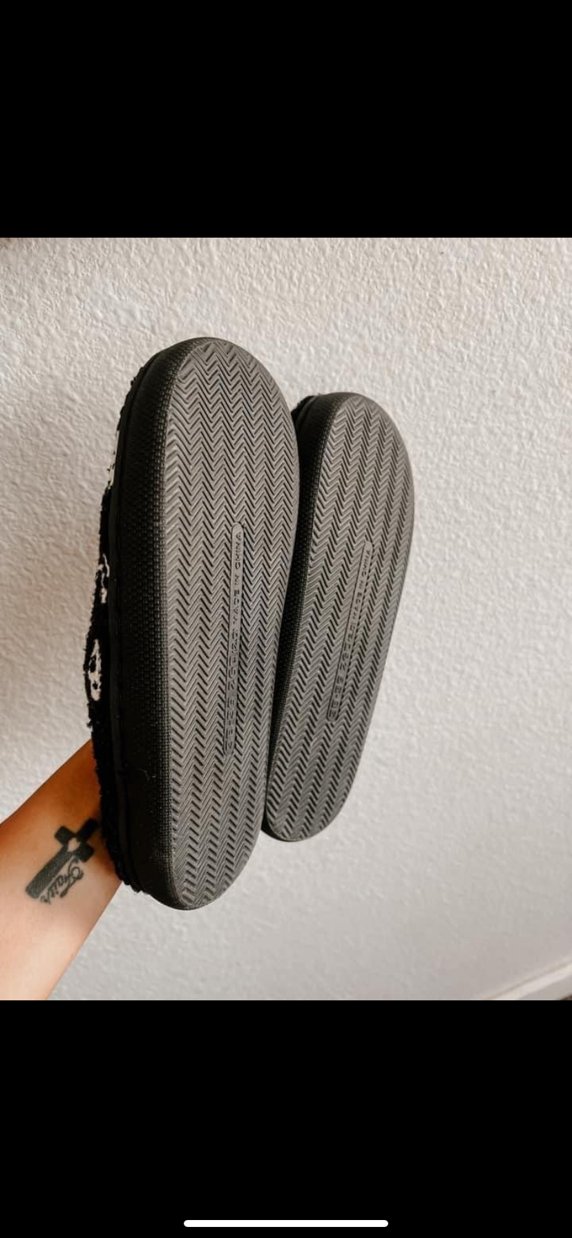 Black Branded Slippers