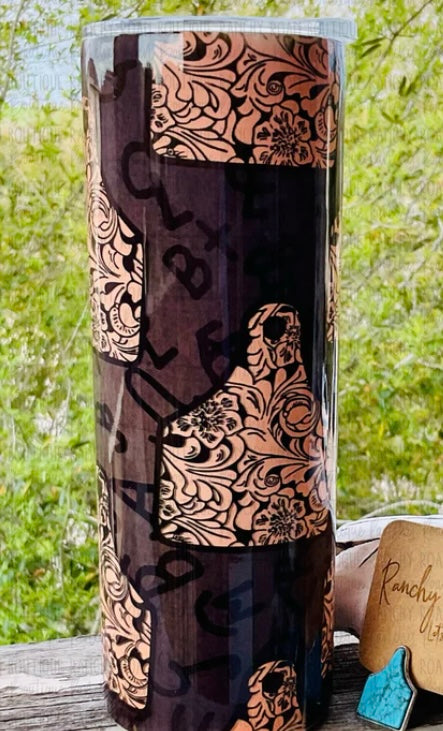 Tooled Tag Skinny Tumbler