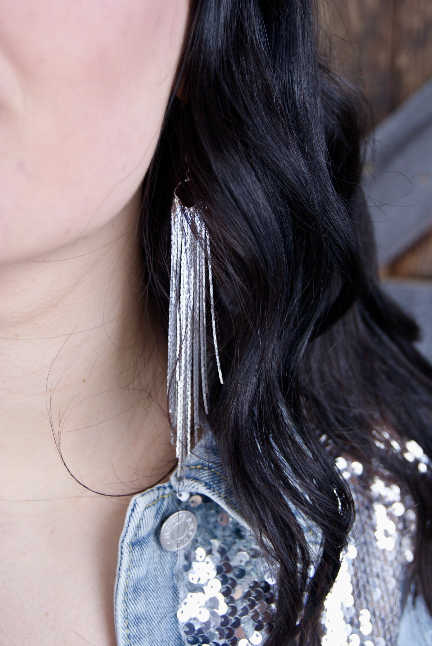 Silver dangle earrings