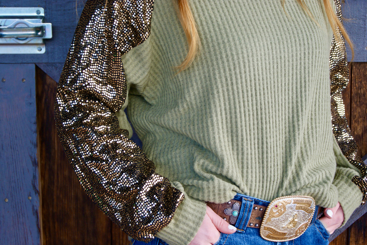 Sequin Waffle top