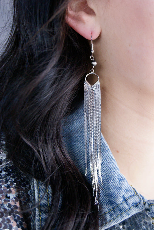 Silver dangle earrings